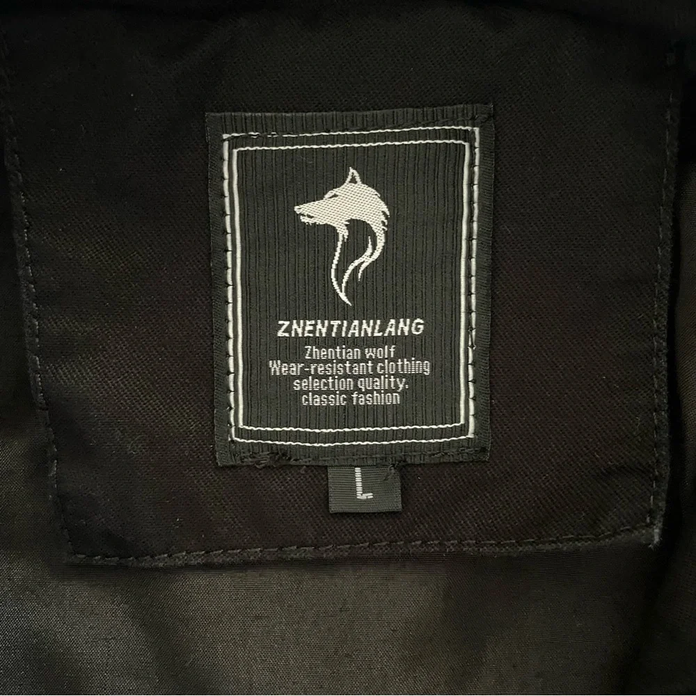 Men’s Utility Bomber Jacket L Black Airborne Zip Up Button Moto Metal Grunge EUC - Picture 2 of 16